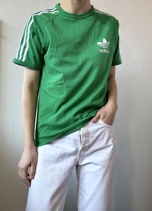 Бавовняна футболка adidas зелена футболка спортивна топ коттон майка5 фото