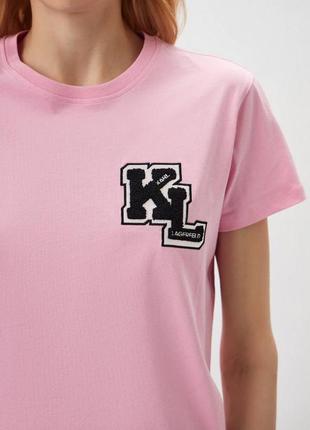 Футболка karl lagerfeld черная розовая2 фото