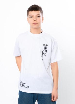 Стильна підліткова футболка оверсайз, бавовняна футболка з написами чорна біла4 фото