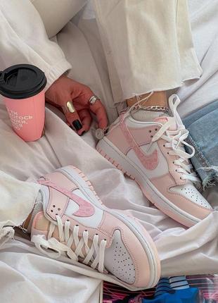 Жіночі кеди nike sb dunk pink з натуральної шкіри10 фото