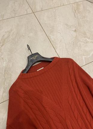 Вязаний оверсайз светр джемпер barbour оранжевий цегляний оригінал2 фото
