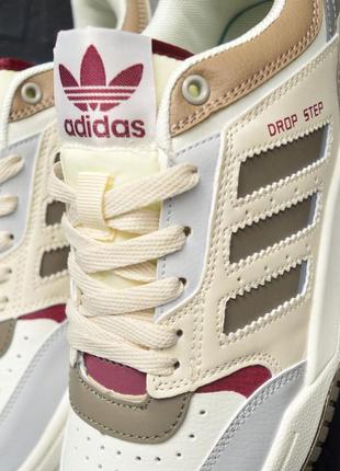 Adidas drop step кросівки кеди чоловічі адідас весняні осінні демісезонні демісезон відмінна якість шкіряні низькі адідас бежеві з коричневим4 фото