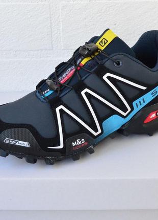 Розпродаж! salomon speedcross 3 кросівки сині саломон чоловічі весняні осінні демісезонні демісезон топ якість низькі шкіра шкіряні водонепроникні4 фото