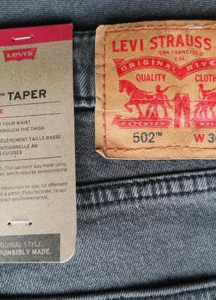 36x34 levi's 502 taper сірі джинси3 фото