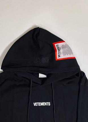 Худі vetements black logo hoodie3 фото