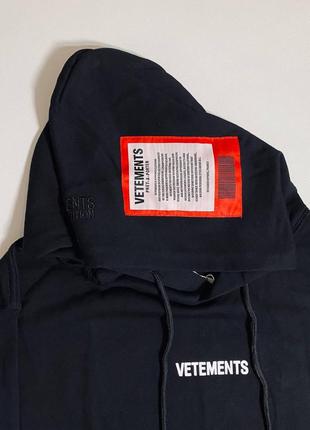 Худі vetements black logo hoodie4 фото