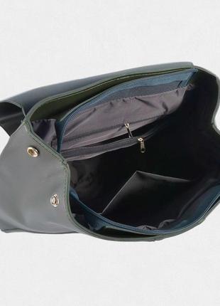 Жіночий рюкзак з клапаном maxi зелений4 фото