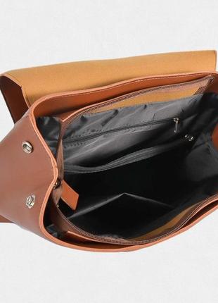 Жіночий рюкзак з клапаном maxi рудий4 фото
