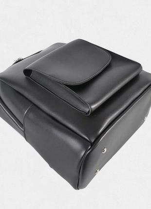 Жіночий рюкзак з екошкіри чорний2 фото