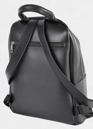 Жіночий рюкзак з екошкіри чорний3 фото