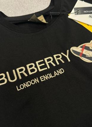 Костюм спортивний в стилі burberry 100% котон футболка кепка штани чорний6 фото