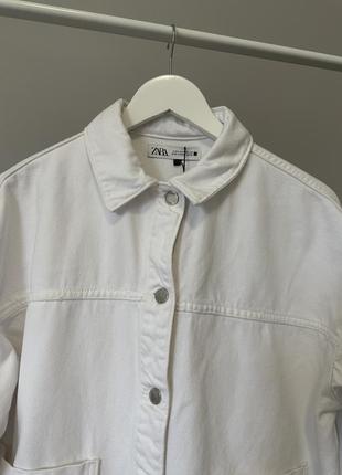 Куртка рубашка сорочка біла вітровка джинсова zara2 фото