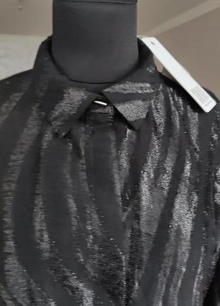 Чорна блузка з люрексом3 фото