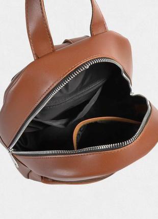 Жіночий рюкзак з екошкіри коричневий4 фото
