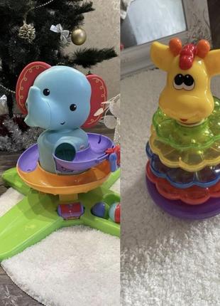 Музичний набір fisher-price слоник з шарами+розвиваюча піраміда kiddieland