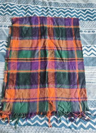 Шарф в клітинку вовна ( щерсть