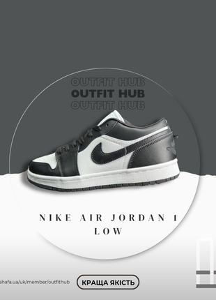 Женские кроссовки nike air jordan 1 low черные с белым | найк