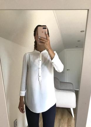 Стильная белая рубашка h&m