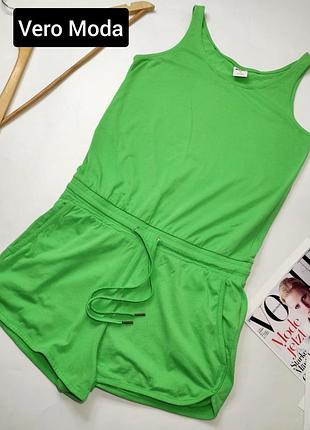 Комбінезон шортами жіночий зеленого кольору від бренду vero moda xs