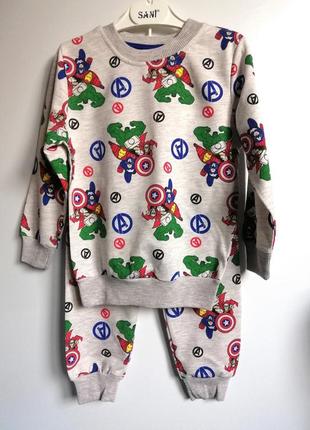 Пижама пижамка детская брендовая для мальчика 2-3 года .детский костюм комплект для сна,хлопковая  пижама 92-98