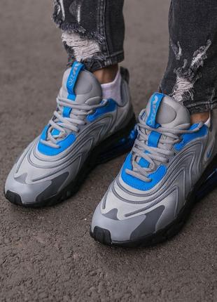 Nike air max 270 react grey\blue  🆕 мужские кроссовки найк аир макс  🆕 серые/синие6 фото