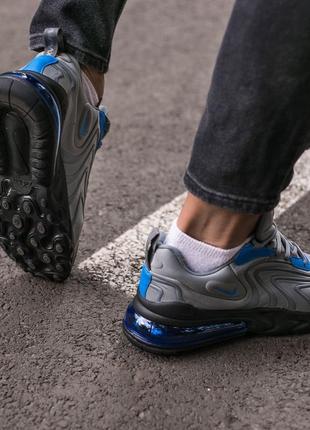 Nike air max 270 react grey\blue  🆕 мужские кроссовки найк аир макс  🆕 серые/синие7 фото