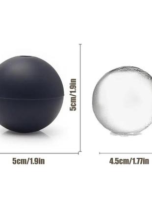 Криомассажер для контурирования и моделирования лица - ледяная сфера разъемная черная 50 х 50 мм5 фото