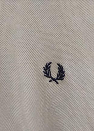 Чоловіча футболка поло fred perry з коротким рукавом біла 100% коттон бавовна5 фото