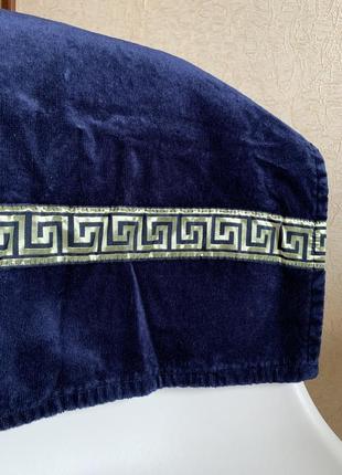 Махровое красивое полотенце синее 42*785 фото