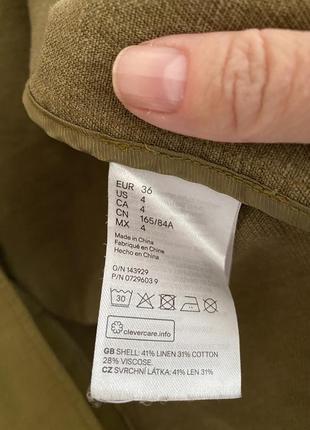 Стильный льняной/хлопковый  пиджак h&m 36/s/m🧡🤎3 фото