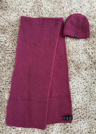 Шапка і шарф jack wolfskin, 50% wool