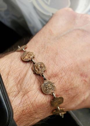 Антикварний браслет в католицькому стилі, італія8 фото