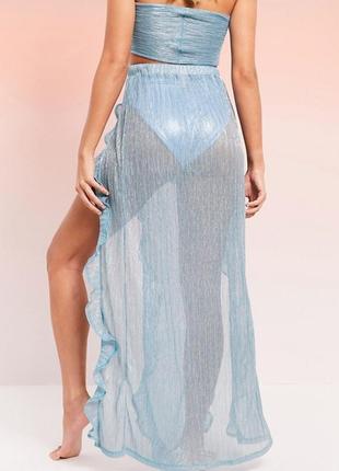 Гламурная шикарная юбка с люрексом и рюшами от asos glam, код 01432 фото