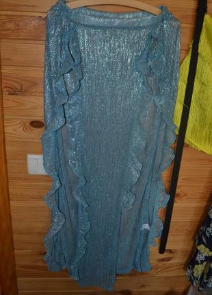 Гламурная шикарная юбка с люрексом и рюшами от asos glam, код 01436 фото