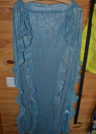 Гламурная шикарная юбка с люрексом и рюшами от asos glam, код 01437 фото