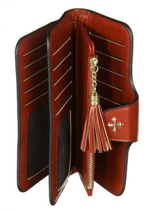 Клатч портмоне гаманець baellerry n2341, жіночий ексклюзивний гаманець, невеликий гаманець. колір: червоний6 фото