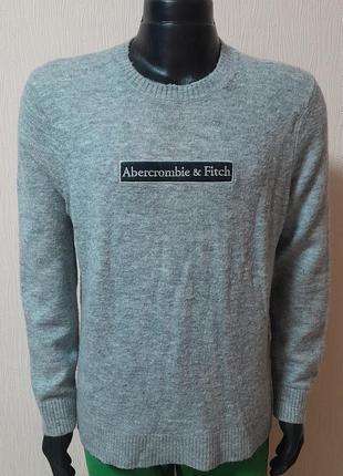Шикарный шерстяной свитер серого цвета с добавлением альпаки abercrombie & fitch6 фото