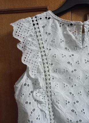 Ніжна  блуза doroty perkins сорочка прошва мережива вишиванка рішельє коттон5 фото