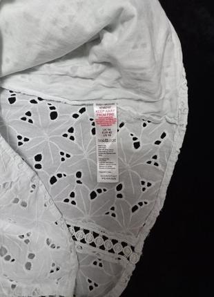 Ніжна  блуза doroty perkins сорочка прошва мережива вишиванка рішельє коттон6 фото