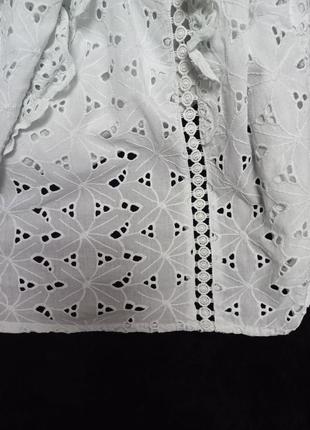 Ніжна  блуза doroty perkins сорочка прошва мережива вишиванка рішельє коттон7 фото