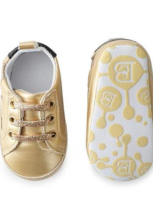 Детские пинетки-кеды для девочки 12.5см золотые