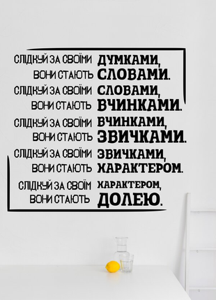 Вінілова інтер'єрна наклейка декор на стіну, шпалери та інші поверхні "мотиватор напис"