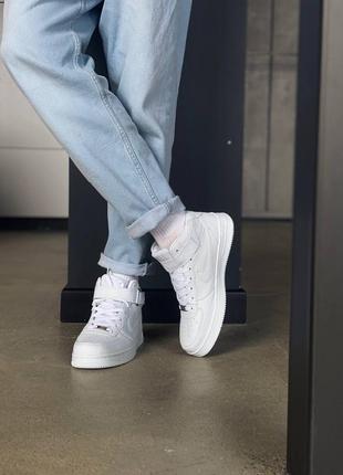 Nike air force high white високі кросівки у базовому білому кольорі.6 фото