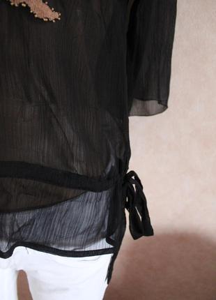 Черная блуза, с красивой нашивкой от vero  moda xs2 фото