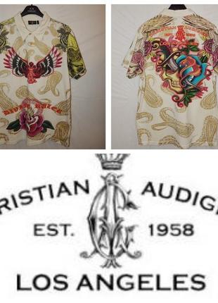 Винтажная рубашка поло christian audigier