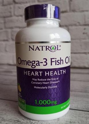 Natrol риб’ячий жир з омега-3 з натуральним лимонним смаком 1000 мг 150 капсул