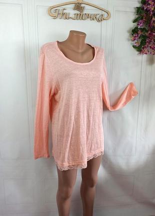 Лонгслив, футболка базовая- лен, 56-58р