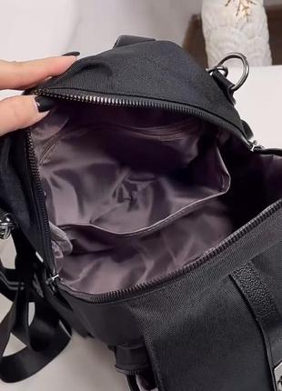 Сірий рюкзак, можно носити як сумку(текстиль)6 фото