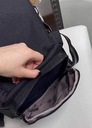Сірий рюкзак, можно носити як сумку(текстиль)5 фото