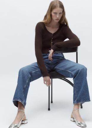 Срібні балетки zara7 фото